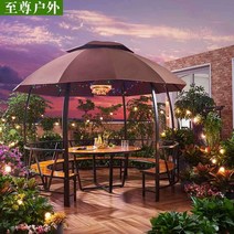 원형 파고라 파라고 야외 바베큐장 캠핑장 펜션 정원, 직경 3.3m 아크 캐노피 테이블 제외