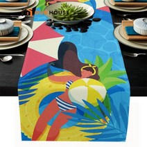 당구대 당구 다이 수영장 여름 축제 테이블 주자 웨딩 장식 주방 플레이스 매트 홈 커피 식탁 패드, 46 x 183cm