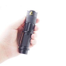 고휘도 손전등 충전식 휴대용 led 알루미늄 방수 35 모드 줌이 가능 Led 토치 전술 라이트 AA 14500 블랙, T6