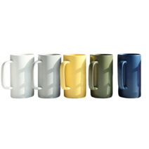 무광 도자기 레인보우 롱 머그잔 550ml, 올리브, 1개