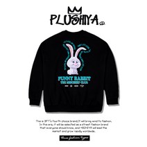[PLUS 82 HIYA] 오버핏 홍대 스트릿 남녀공용 버니버니 맨투맨