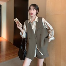 이유무무 NQ-049 여성 루즈핏 스트라이프 셔츠