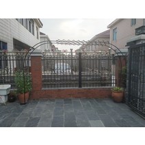 스토비투 철제 넝쿨지지대 정원 울타리 넝쿨식물 아치형 지주대 트렐리스 화분받침, 검은 색 (폭 3.5 미터 높이 2.2 미터)