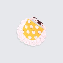 27리빙 귀여워지는 강아지 스카프 고양이 넥케이프, 노랑병아리(레이스) 1개, XS