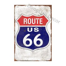 Route 66-빈티지 금속 주석 사인 빈티지 레트로 차고 벽 장식 바 펍 클럽 남자 동굴 주유소, [01] 20x30cm, DF007-7