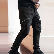 카고팬츠 y2k 남성 사이드 포켓 ​​카고 하렘 바지 지퍼 블랙 힙합 캐주얼 남성 조깅