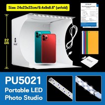 Puluz 토이 스튜디오 라이트 박스 3 모델 Led 접이식 빈티지 슈 텐트 키트 6/12 매장용 화면, 01 20cm Single LED