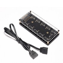 10 포트 RGB 팬 허브 PC 컴퓨터 데스크탑 5V 3PIN ARGB 확장 분배기 SATA 전원 어댑터 기가 바이트 MSI ASUS