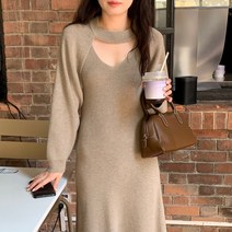 니트 트임 롱 볼레로 원피스 세트 투피스 2color