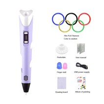 3D 프린터 QYG 14세이상 펜 드로잉 인쇄 LCD 화면 호환 PLA 필라멘트 완구 크리스마스 생일 선물, 03 Purple