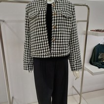 막스카라 핸리넥 하운드 체크 자켓