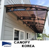 캐노픽스 1500x3500 캐노피 테라스 창문 렉산 처마 비가림 현관 주택 차양 비가리개, 브라운, 직결피스, 회색