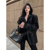 가죽 여성 레더 자켓 에코레더 간절기 오버핏 크롭 라이더 여자 페이크레더 숏 가을