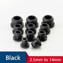 블랙/그레이/클리어/화이트 실리콘 고무 스냅 온 홀 플러그 10 개 2.5mm ~ 14mm 블랭킹 엔드 캡 씰 스토퍼, 01 Black_03 3.5mm