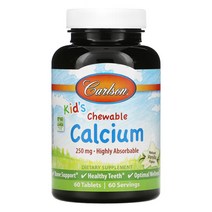 칼슨랩스 키즈 츄어블 칼슘 바닐라맛 250mg 60정, 츄어블칼슘개