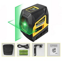 자동 미니 레이저 레벨기 firecore 2개 라인 녹색적색 레벨 360 레벨 셀프 레벨링 니벨 레벨(리튬 이온 배터리 마그네틱 브래킷 포함), 은