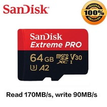 microsd 스마트폰 미니 외장 핸드폰 Sandisk Extreme PRO 카드 128 기가 바이트 64 256 400G 1 테라바이트 A2 UHSI V30 512 메가바이트초, black-64G
