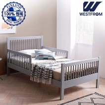 웨스트프롬 고무나무 원목 가드 침대 SS 슈퍼싱글(하단 서랍장 별도 구매), 라이트그레이 뮤뮤, 프레임단품(서랍미포함)