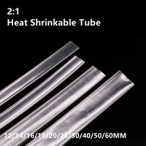 21 투명 열수축 튜브 와이어 슬리브 12mm 14mm 16mm 20mm 30mm 35mm 40mm 50mm 60mm 1m/로트, [09] 18 미리메터