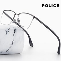 폴리스 안경테 VPLD18 0K59 남자 반무테 메탈테