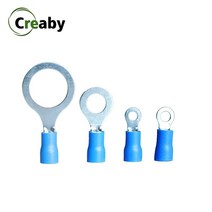 102550100 pcs rv2 1.5-2.5mm 링 절연 압착 단자 러그 와이어 커넥터 전기 케이블 와이어 커넥터 16-14 awg 키트, rvl2-5, 100개