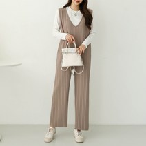 시크루즈 토민 V넥 주름 와이드 점프슈트_BDOE835