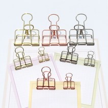 더블슬릿 빈티지 금속 철제 메탈 집게 클립 바인더, 민트, 소10P