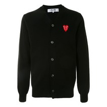 [명품]꼼데가르송 22SS 더블 레드 와펜 브이넥 가디건 블랙 AZ N076 051 1 1105878336717367