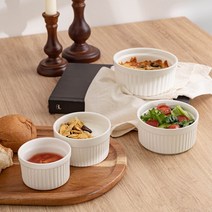 화이트 도자기 오븐 베이킹볼 램킨볼 소스 반찬요거트 샐러드 그릇 찬기 4size 택1, M, M, 1개
