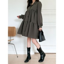 셔츠 캉캉 원피스 통통녀 가을 드레스코드 ootd 4color