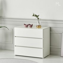 [모로] 레일리 LPM 800 3단 서랍장 광폭 수납 옷서랍장 수납장, 단품