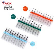 드릴비트 10 개몫 3175 생크 카바이드 PCB 드릴 비트 인쇄 회로 미니 CNC 조각 밀 1mm, 26 1.65mm