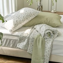 [데코뷰] 데이그린플라워 리플2겹 여름이불 Q