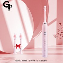 GeZhou-업그레이드 N105 음파 전동 칫솔 성인용 시간 조절 브러시 6 모드 USB 충전기 충전식 칫솔 교, 06 N105 pink 3