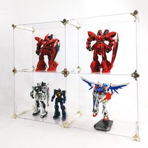 피규어장식장 건담진열장 레고진열대 원피스피규어진열장 건프라진열장 아크릴케이스 엠블럭&스페셜 I타입 2층x2칸 4칸형 (앞/뒤덮개모두포함), 06.스페셜_I타입2층x2칸 4칸형(프리미엄흰색+골드)