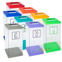 [위드리빙] 피라밋형 투명휴지통50 (P.C몸통+ABS뚜껑) WL-2817, 보라(병류), 보라(병류)