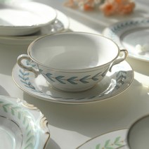 월계수 로렐그릇 빈티지 브런치 스프볼, 블루로렐