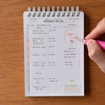 아트박스/에이치플러스몰 체크패드 A6 프레스 라인이 있는 플래너 WA047DD, 위클리블루