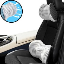 의자목쿠션 헤드레스트목쿠션 BMW 벤츠 카니발, 허리쿠션, 스카이, 1개