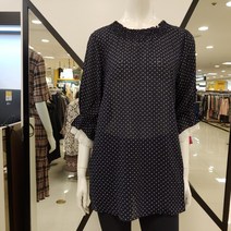 아르테 사랑스러운 시어서커 쉬폰 도트무늬 오버핏 블라우스