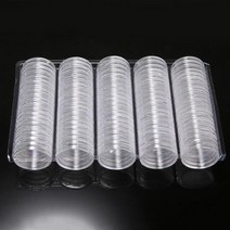 동전 홀더 캡슐 저장소 27mm 100pcs 케이스 상자 컨테이너 2 유로 주최자 수집, 01 공간, 한개옵션1