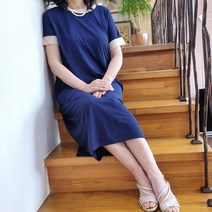 꾸잉샵 인견원피스 하원룩 포켓 레이온 가을까지 입는 톡톡한 소재 빅사이즈 기본템