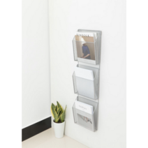 벽걸이수납랙 우편 전단지 안내책자 만능 신문보관대, M - 3층