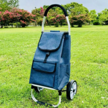 래빗마미 다목적 접이식 장바구니 쇼핑카트, 푸른색