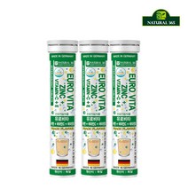 내츄럴365 독일 유로비타 발포비타민 아연+비타민C+비타민E (3병-60일분), 3병, 60정