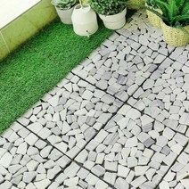 마당 발코니 베란다 정원 장식 셀프 인테리어 자갈 자기질 타일, 1개(한조각)30x30cm, 눈송이흰색