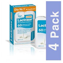 Lactrase 엔자임 Lactose Intoleranz 6000 Cick 디스펜서 Pd. 60정 4개