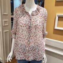 BCBG NC12 수딩 플라워 블라우스 B2B3B411