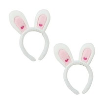 리빙듀오 파티 머리띠 인생네컷 소품 생일 할로윈 놀이공원, 2개, 하트토끼뿅머리띠