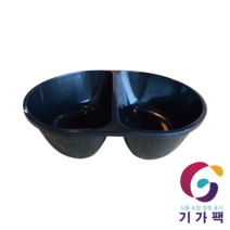 TY 사출 중화면 짬짜면 포장 용기 2칸 2460-2A (블랙) 1박스 200개